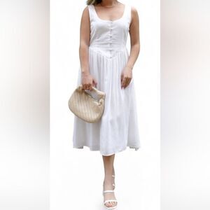 Rolla's Leoni Dress Size XS White Sleeveless Midi NWT